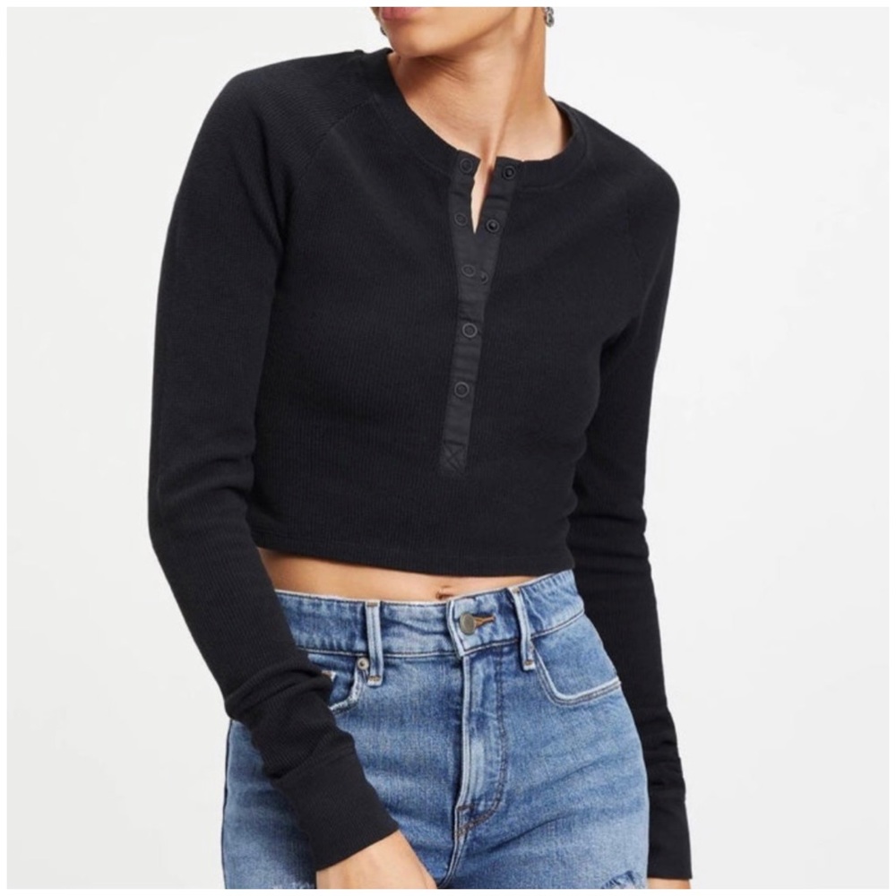 Good American Crop Top Black Color Women’s Size 6-NWT